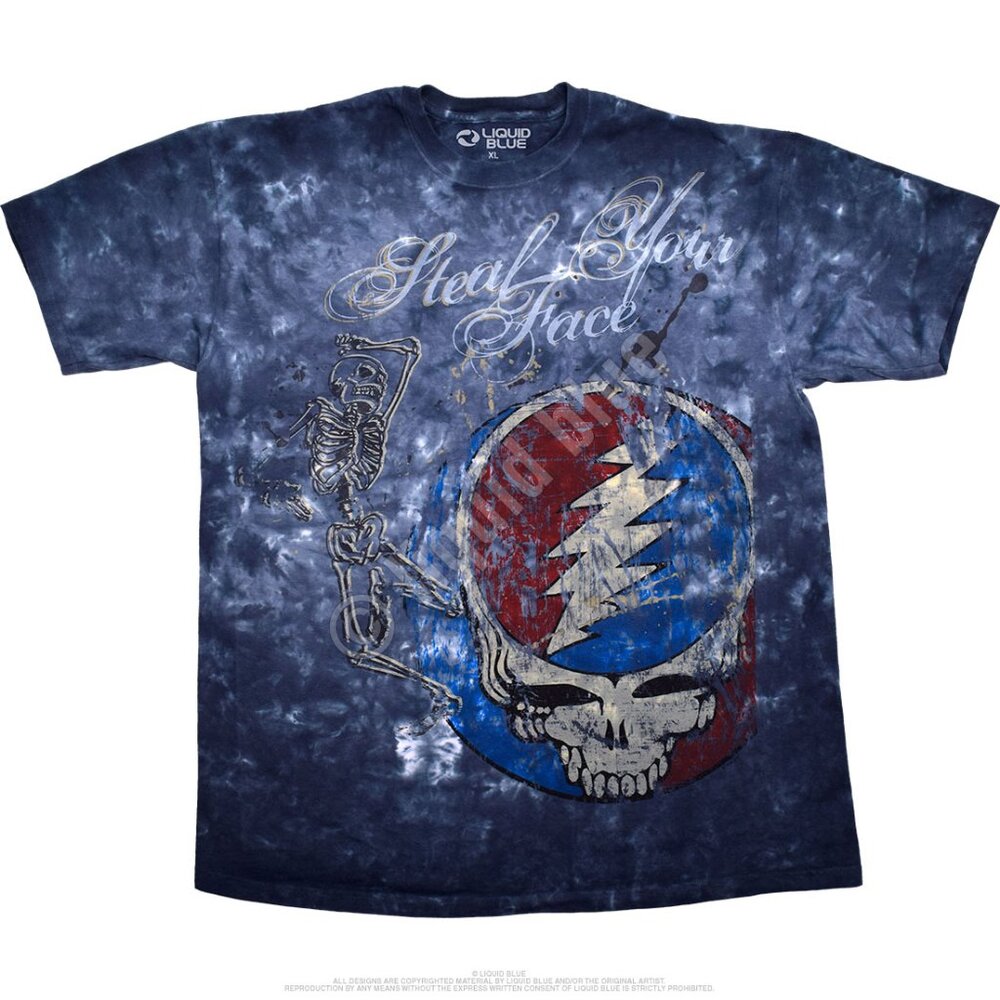 Grateful Dead Half-Step Tie-Dye ~ Officially Licensed ~ Liquid Blue ~ Brand New!